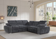 Canapé BOSTON - TISSU MARBELLA - BEIGE/GRIS