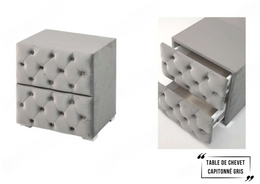 Table de Chevet Capitonnée en Velours – Élégance et Raffinement