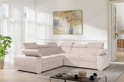 Canapé BOSTON - TISSU MARBELLA - BEIGE/GRIS