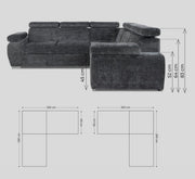 Canapé BOSTON - TISSU MARBELLA - BEIGE/GRIS