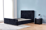LIT PRESTIGE CAPITONNE AVEC DIAMANT VELOURS - BLANC/BLEU/GRIS/MOKA/NOIR