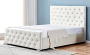LIT PRESTIGE CAPITONNE AVEC DIAMANT VELOURS - BLANC/BLEU/GRIS/MOKA/NOIR
