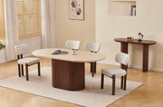 TABLE A MANGER PORTA NOYER/ TRAVERTIN