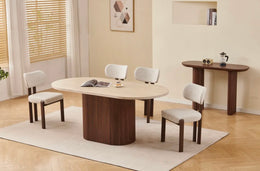 TABLE A MANGER PORTA NOYER/ TRAVERTIN