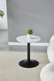 Guéridon rond Goya en céramique marbre gris