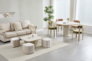 TABLE BASSE MARBELLA NOYER AVEC POUFS