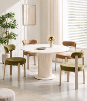 Table à manger ronde AXEL Travertin