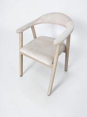 CHAISE BERITA VELOURS BEIGE - TRAVERTIN/NOYER