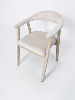CHAISE BERITA VELOURS BEIGE - TRAVERTIN/NOYER