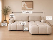 Canapé LÉO d’angle convertible - Tissu Marbella Cremona 02