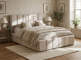 LIT COFFRE NARA - BEIGE 160x200