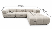 CANAPE D'ANGLE RITZ ANGLE UNIVERSEL - ANTHRACITE/BEIGE
