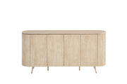 BUFFET STONEA - EFFET NOYER/TRAVERTIN - 4 PORTES 180x40x85cm