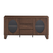 BUFFET (MEUBLE TV) ODEO NOYER/TRAVERTIN - 2 PORTES 180x40x85cm