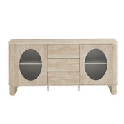 BUFFET (MEUBLE TV) ODEO NOYER/TRAVERTIN - 2 PORTES 180x40x85cm