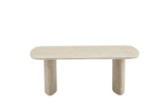 TABLE BASSE TINA PIED EFFET TRAVERTIN PLATEAU CERAMIQUE TRAVERTIN MAT - 120x60x45cm