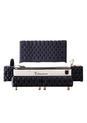 Lit Coffre LUNA - BEIGE/GRIS Anthracite