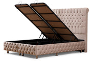 Lit Coffre LUNA - BEIGE/GRIS Anthracite