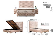 Lit Coffre LUNA - BEIGE/GRIS Anthracite