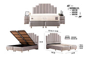 Lit Coffre NATURA - BEIGE/GRIS