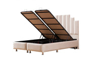 Lit Coffre NATURA - BEIGE/GRIS