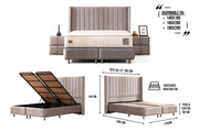 Lit Coffre TOKYO - BEIGE/GRIS
