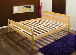 LIT DAVID - PIN (BOIS) NATUREL - 140x190cm