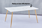 TABLE A MANGER AGNES GOLD MARBRE BLANC