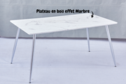 TABLE A MANGER AGNES GOLD MARBRE BLANC