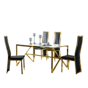 TABLE A MANGER MAJESTIQUE GOLD/CHROME