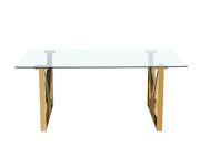 TABLE REPAS IGREC - CHROME/GOLD TRANSPARENT