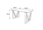 TABLE REPAS IGREC - CHROME/GOLD TRANSPARENT