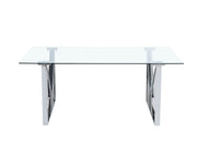 TABLE REPAS IGREC - CHROME/GOLD TRANSPARENT