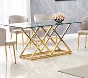 TABLE TRIANGLE - CHROME/GOLD