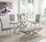 TABLE à MANGER PYRAMIDE - CHROME/GOLD TRANSPARENT