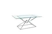 TABLE à MANGER PYRAMIDE - CHROME/GOLD TRANSPARENT