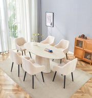 TABLE REPAS OVA TRAVERTIN