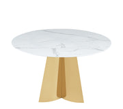 TABLE CAPUCINE GOLD MARBRE BLANC 130X75CM