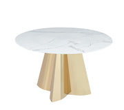TABLE CAPUCINE GOLD MARBRE BLANC 130X75CM