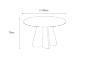 TABLE CAPUCINE GOLD MARBRE BLANC 130X75CM
