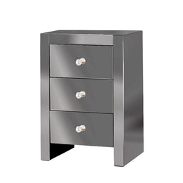 CHEVET GISELLE MIROIR GRIS
