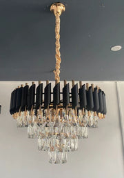 Lustre LUNIS Cascade en Cristal et Métal