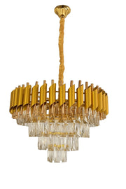 Lustre LUNIS Cascade en Cristal et Métal