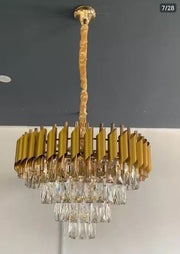 Lustre LUNIS Cascade en Cristal et Métal