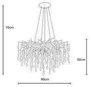 LUSTRE NIDOYA DORE EN CRISTAL AVEC CABLES REGLABLES