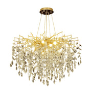 LUSTRE NIDOYA DORE EN CRISTAL AVEC CABLES REGLABLES