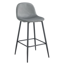 TABOURET DE BAR SCANDINAVE PIED METAL NOIR