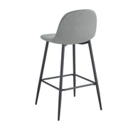 TABOURET DE BAR SCANDINAVE PIED METAL NOIR