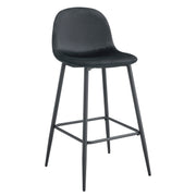 TABOURET DE BAR SCANDINAVE PIED METAL NOIR