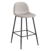 TABOURET DE BAR SCANDINAVE PIED METAL NOIR